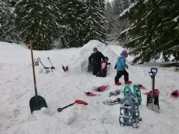 Trappeur des neiges en famille